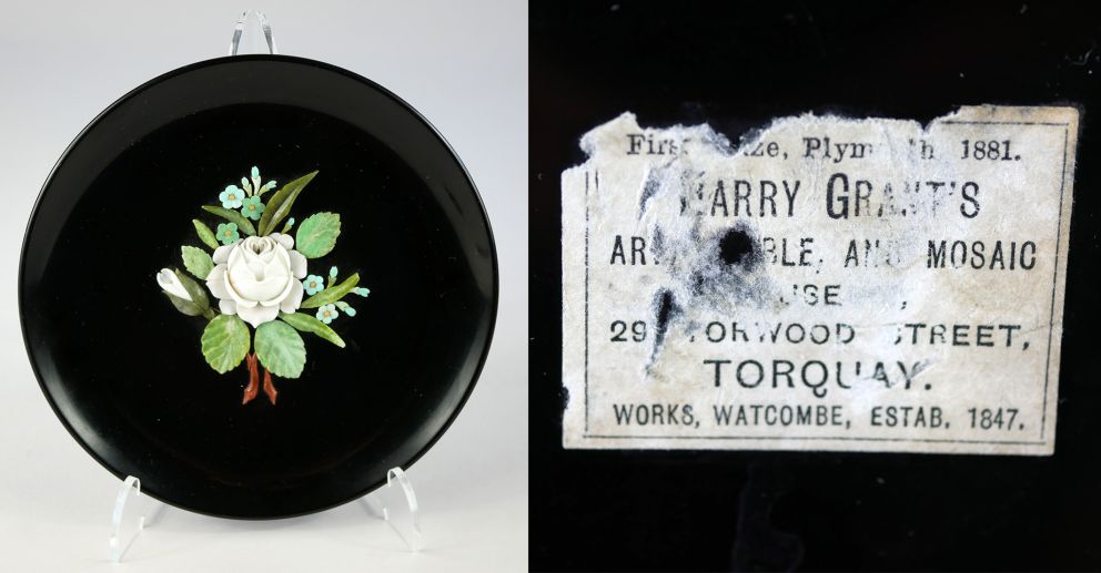 Marble plate and label