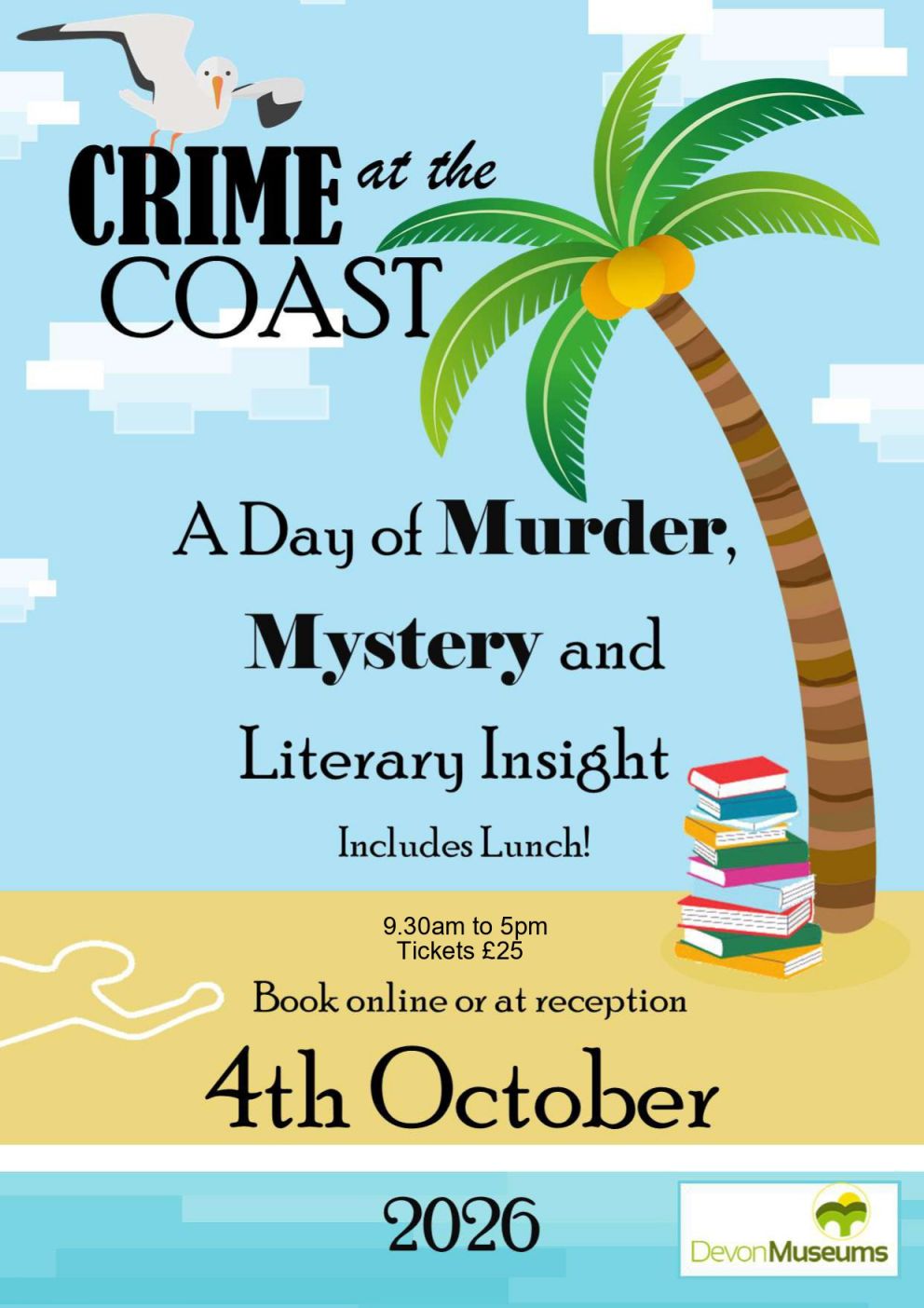 Crime on the Coast 2026 at Torquay Museum returns for a thrilling day of crime fiction and author talks.