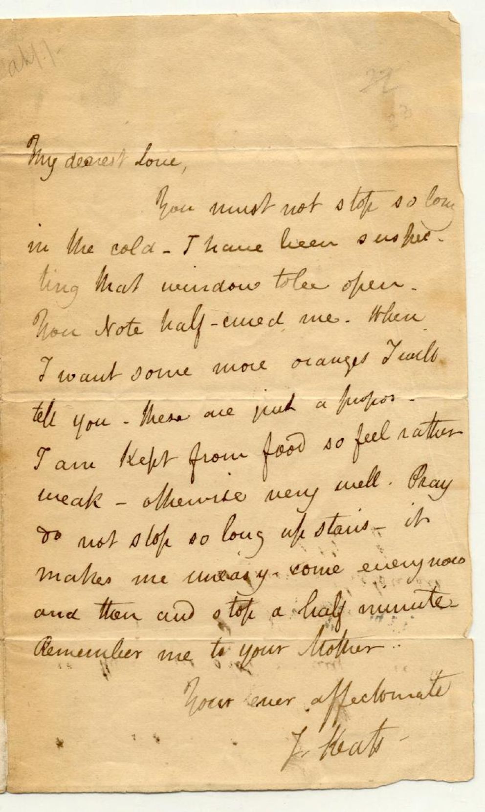 John Keats Letter