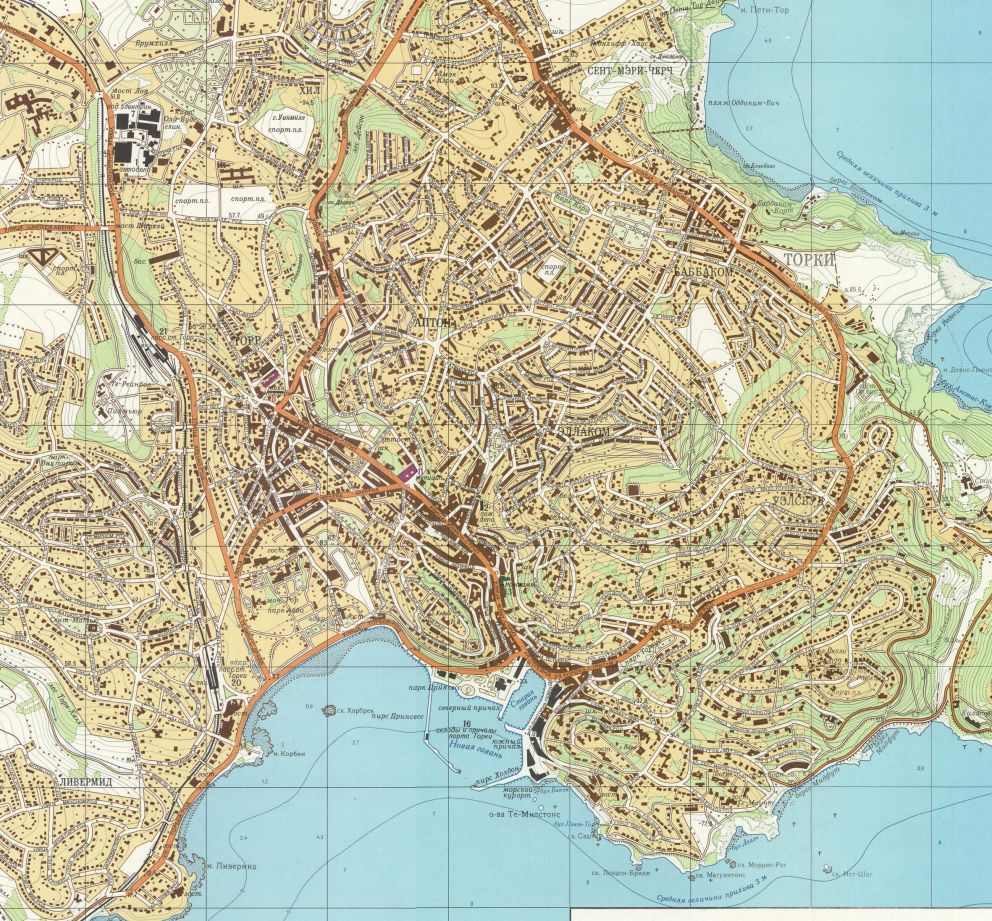 Russian Map of Torquay from the Cold War